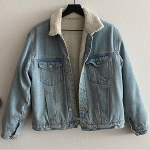 Brandy Melville / John Galt Faux Fir Trim Jean Jacket